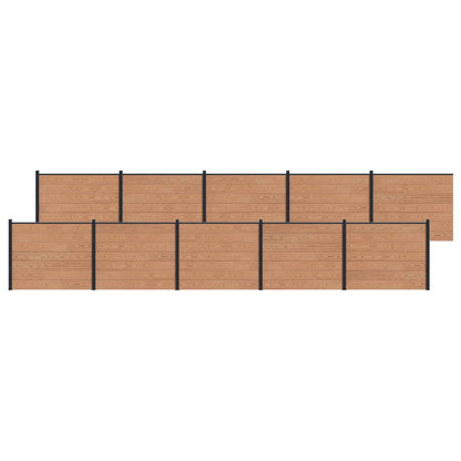 Zaunelement 10 Pcs Wpc Und Aluminium
