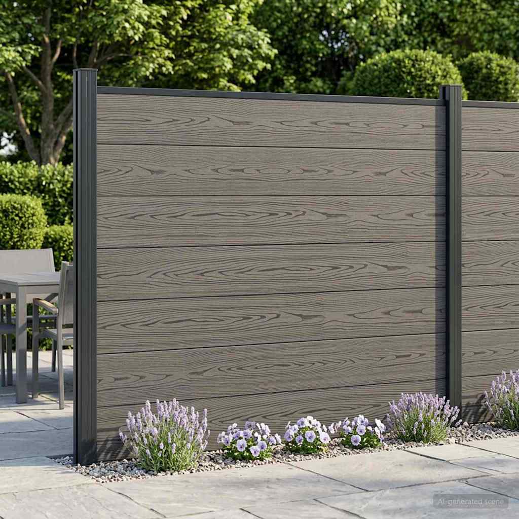 Zaunelement 4 Pcs Wpc Und Aluminium