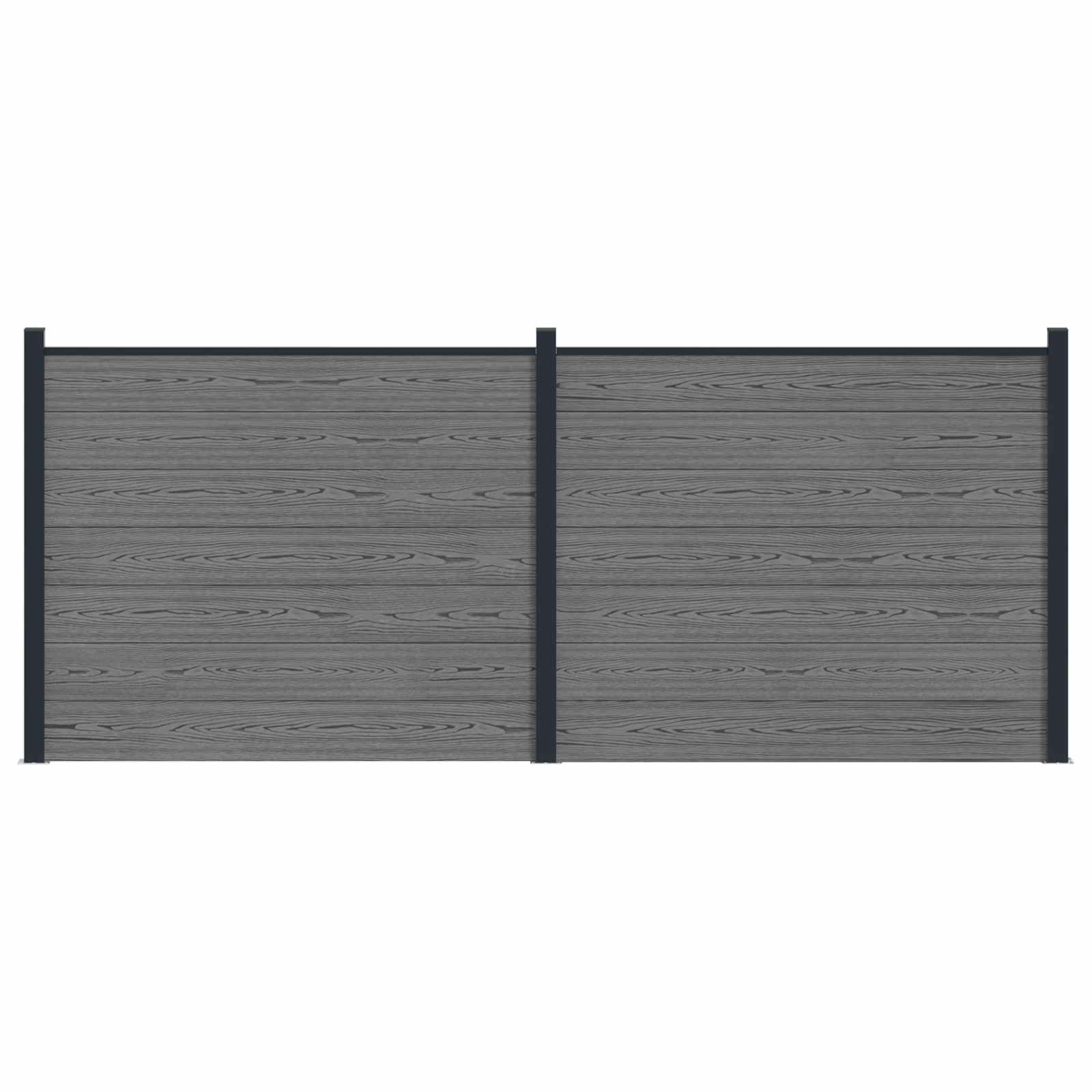 Zaunelement 2 Pcs Wpc Und Aluminium