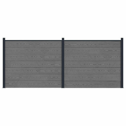 Zaunelement 2 Pcs Wpc Und Aluminium
