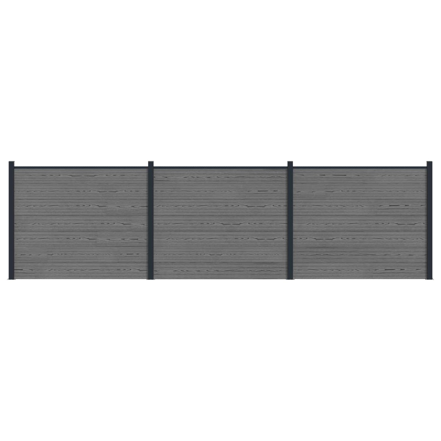 Zaunelement 3 Pcs Wpc Und Aluminium