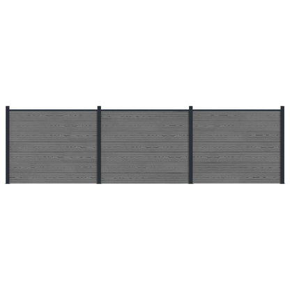 Zaunelement 3 Pcs Wpc Und Aluminium