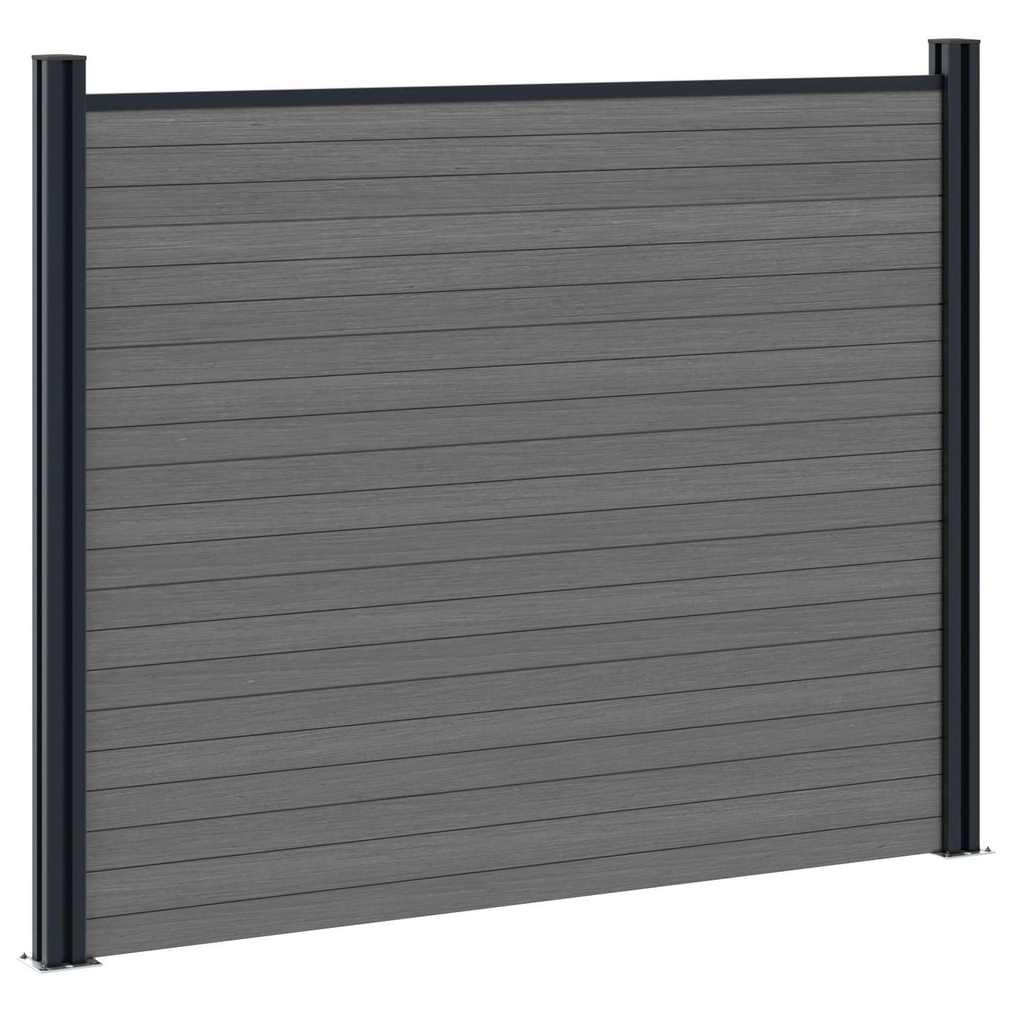 Zaunelement 3 Pcs Wpc Und Aluminium