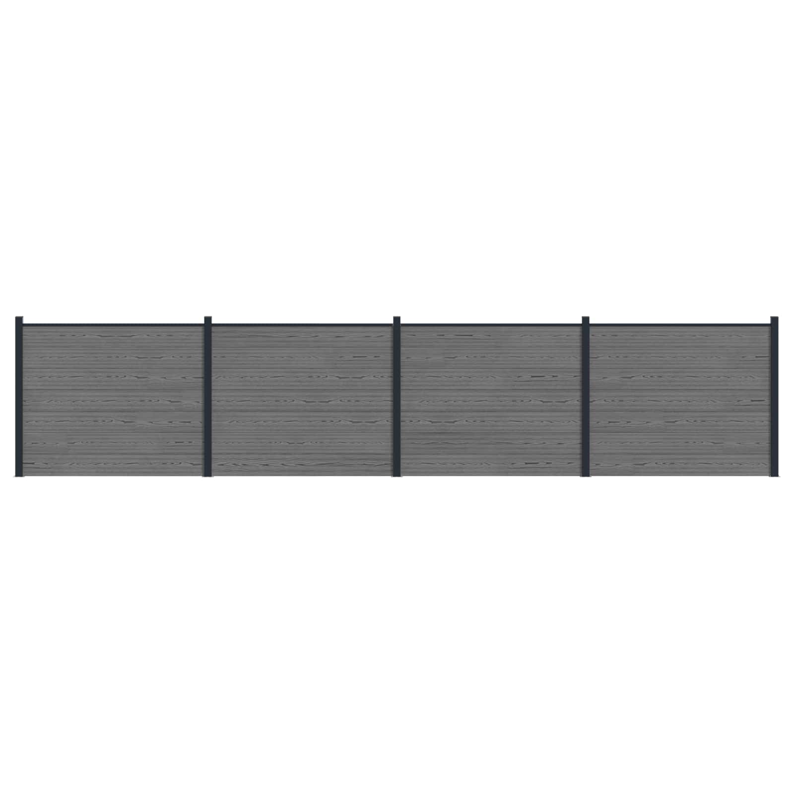 Zaunelement 4 Pcs Wpc Und Aluminium