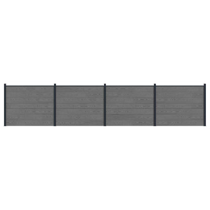 Zaunelement 4 Pcs Wpc Und Aluminium