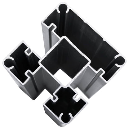 Zaunelement 5 Pcs Wpc Und Aluminium