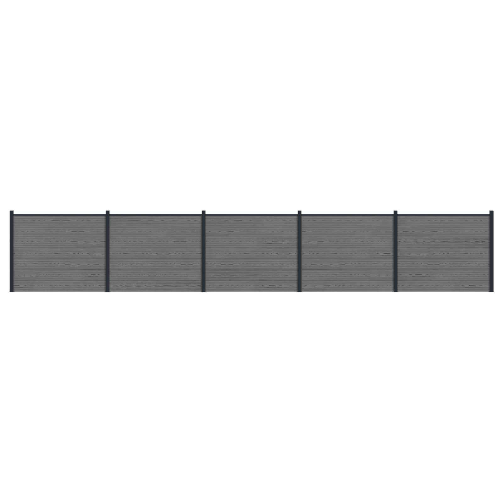 Zaunelement 5 Pcs Wpc Und Aluminium