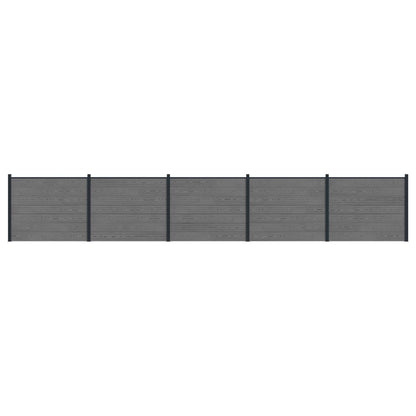 Zaunelement 5 Pcs Wpc Und Aluminium