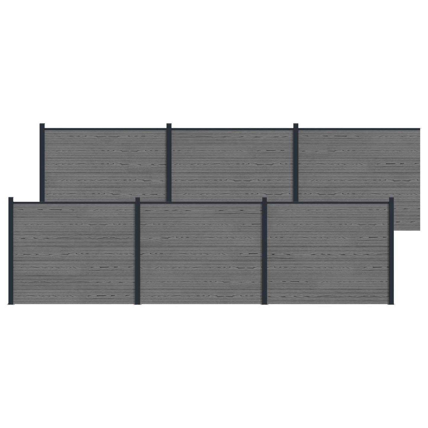 Zaunelement 6 Pcs Wpc Und Aluminium