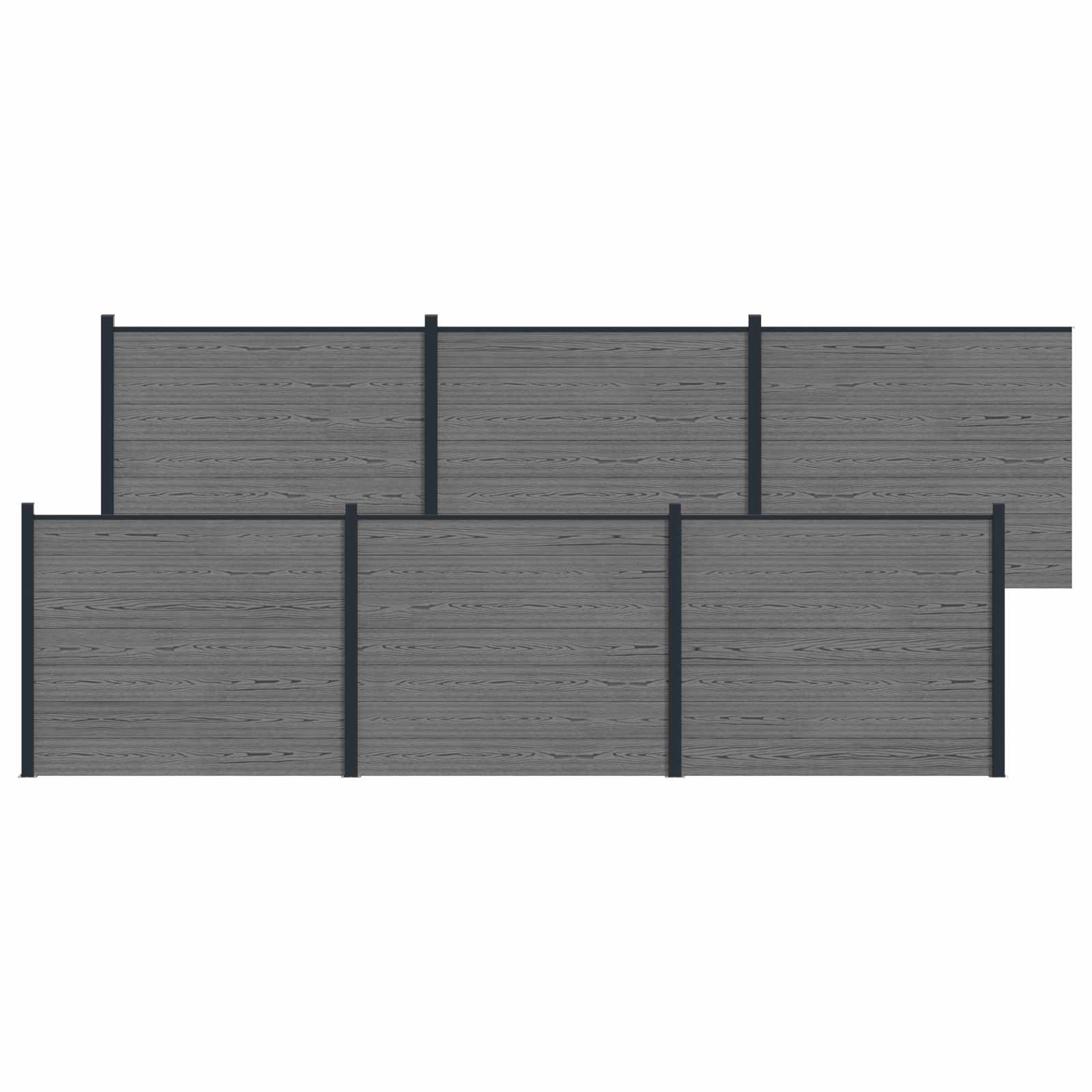 Zaunelement 6 Pcs Wpc Und Aluminium
