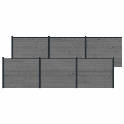 Zaunelement 6 Pcs Wpc Und Aluminium