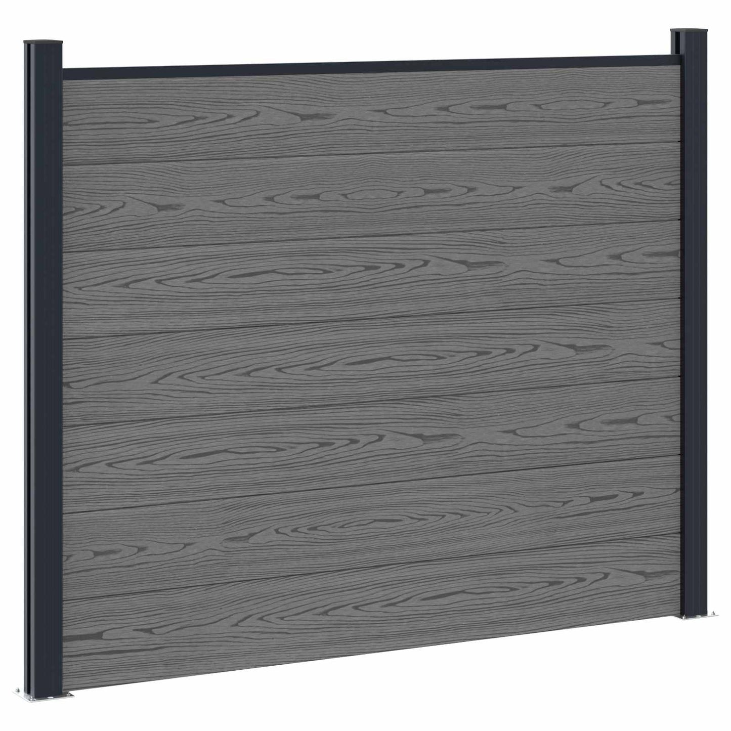 Zaunelement 6 Pcs Wpc Und Aluminium
