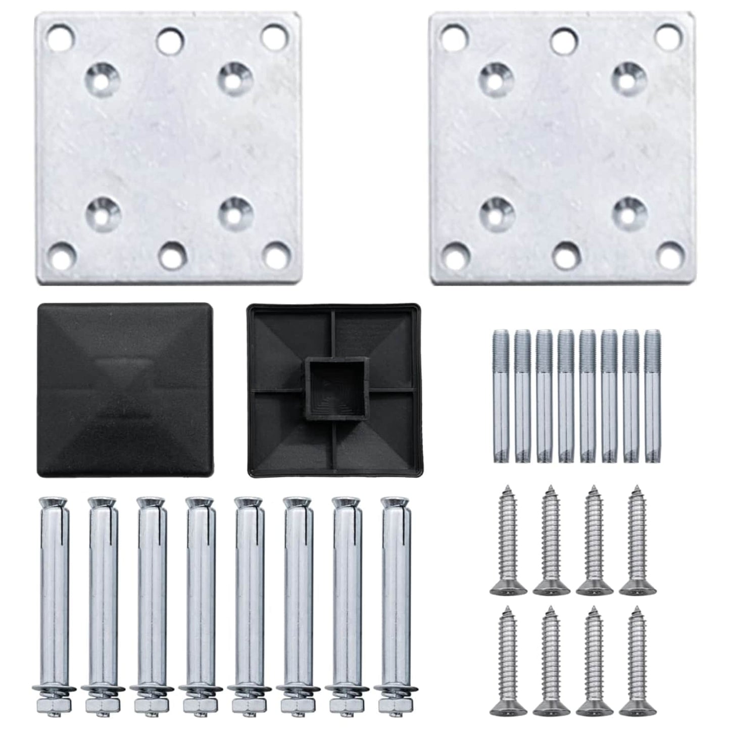 Zaunelement 7 Pcs Wpc Und Aluminium
