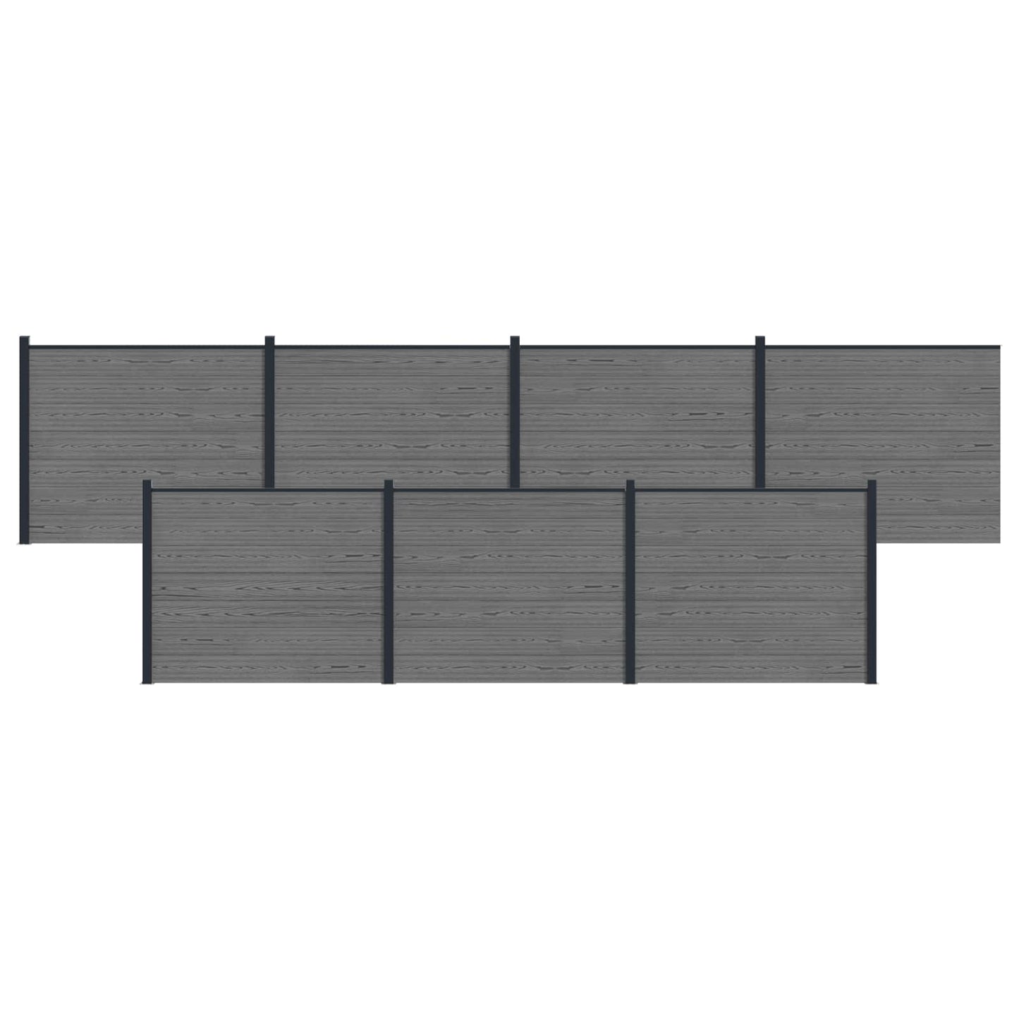 Zaunelement 7 Pcs Wpc Und Aluminium