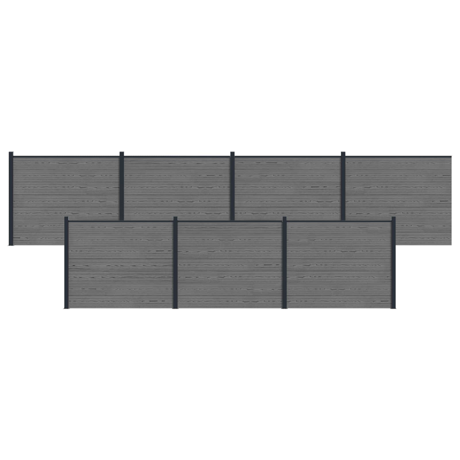 Zaunelement 7 Pcs Wpc Und Aluminium
