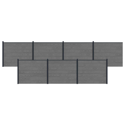 Zaunelement 7 Pcs Wpc Und Aluminium