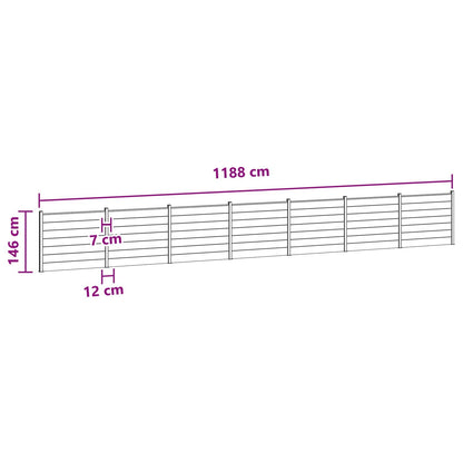 Zaunelement 7 Pcs Wpc Und Aluminium