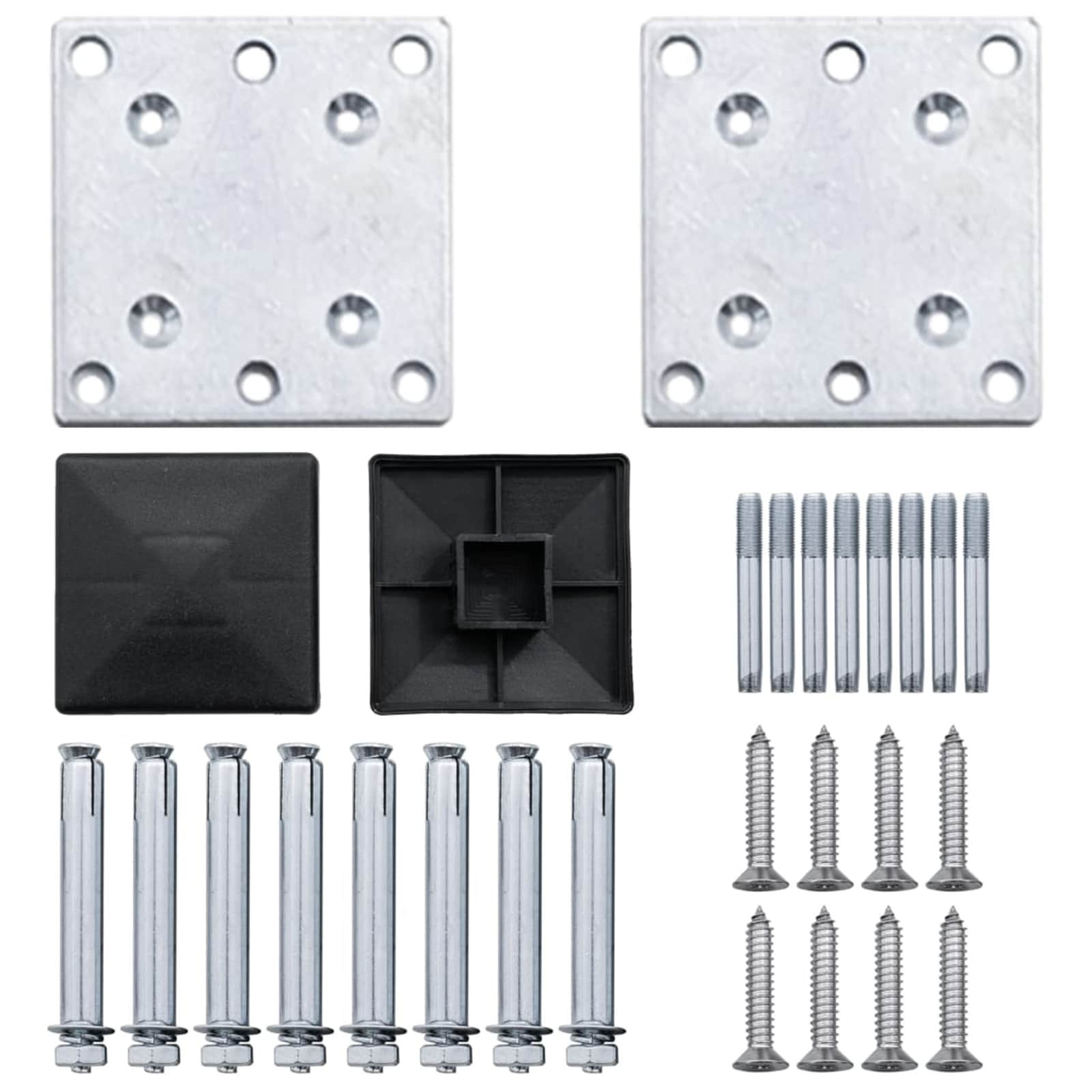 Zaunelement 8 Pcs Wpc Und Aluminium