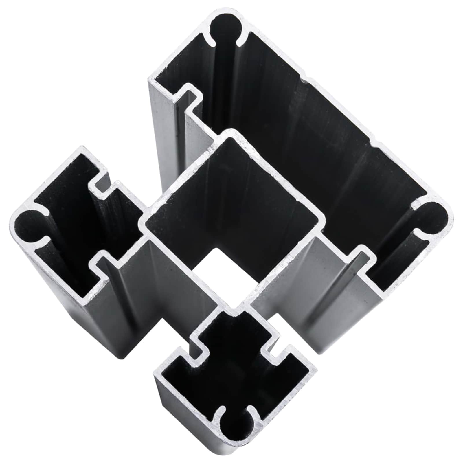 Zaunelement 8 Pcs Wpc Und Aluminium
