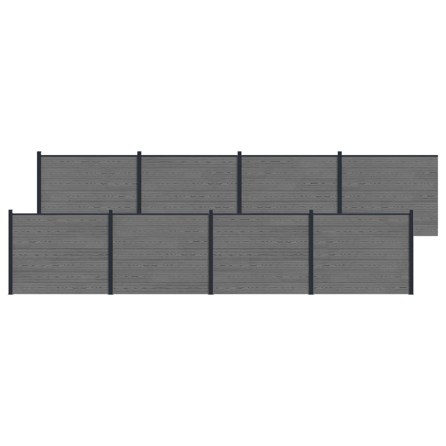 Zaunelement 8 Pcs Wpc Und Aluminium