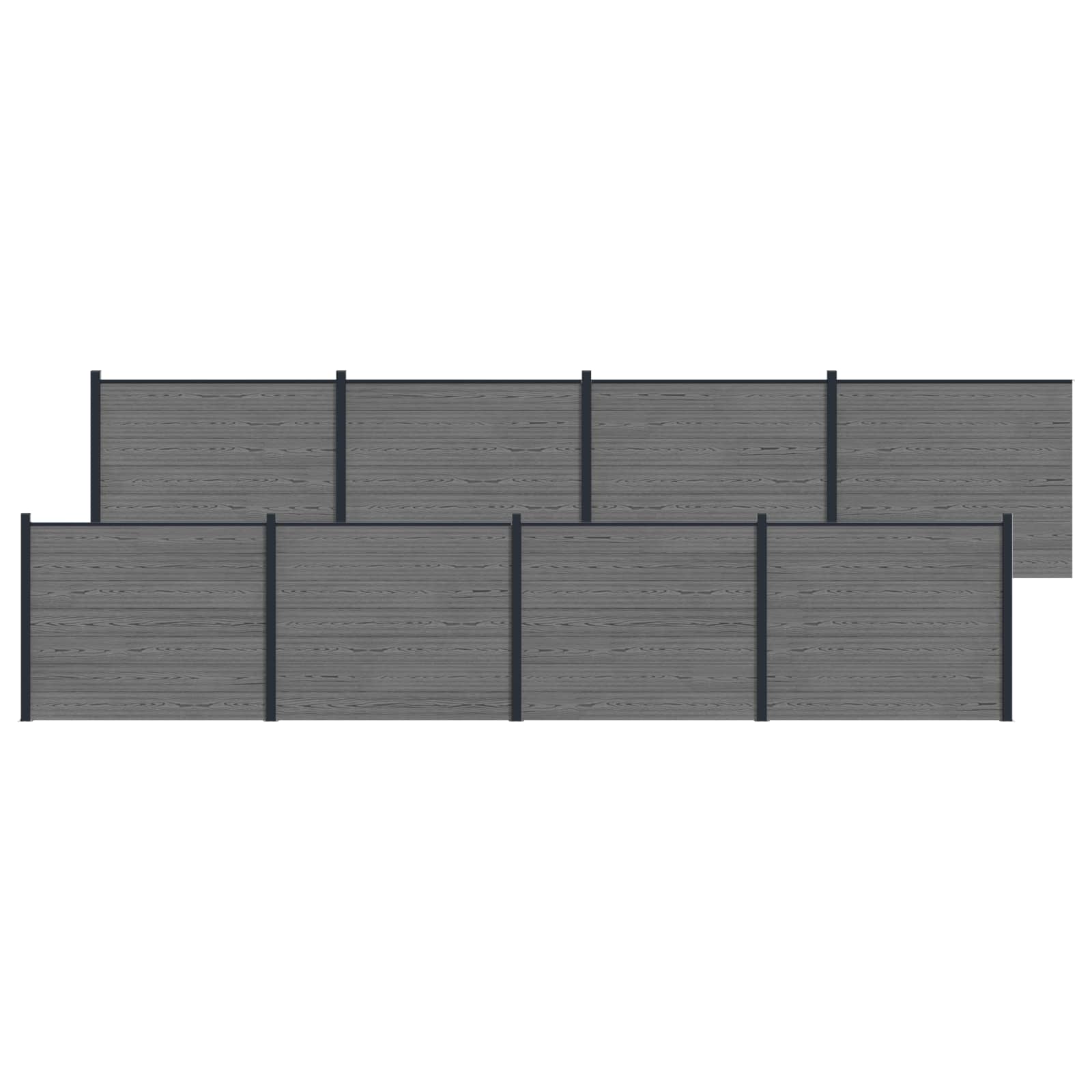 Zaunelement 8 Pcs Wpc Und Aluminium
