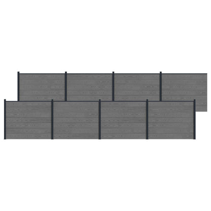 Zaunelement 8 Pcs Wpc Und Aluminium