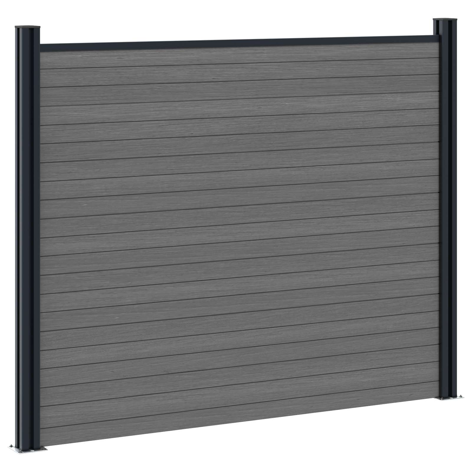 Zaunelement 8 Pcs Wpc Und Aluminium
