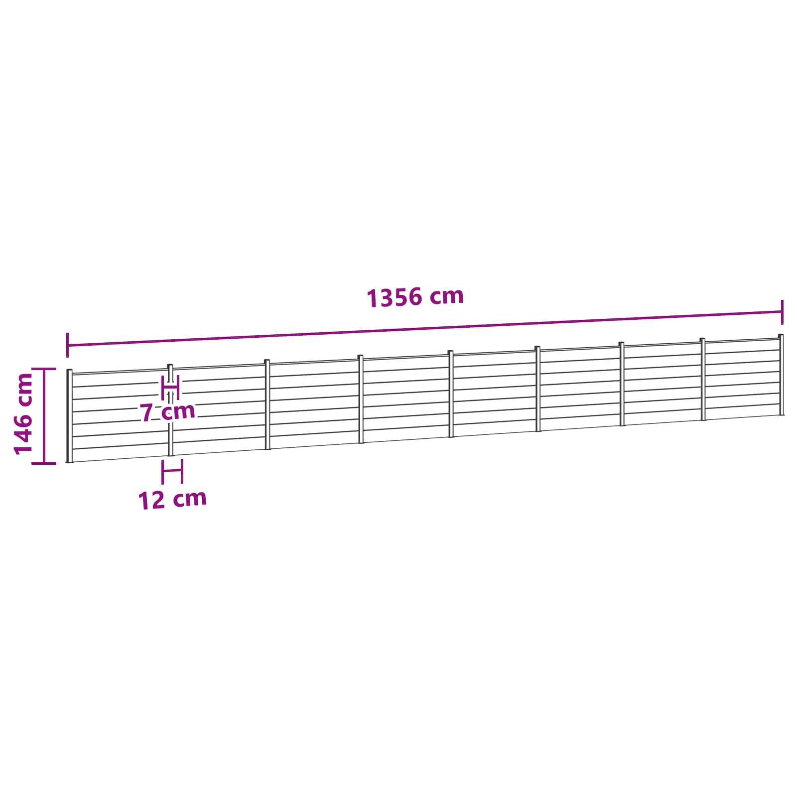 Zaunelement 8 Pcs Wpc Und Aluminium