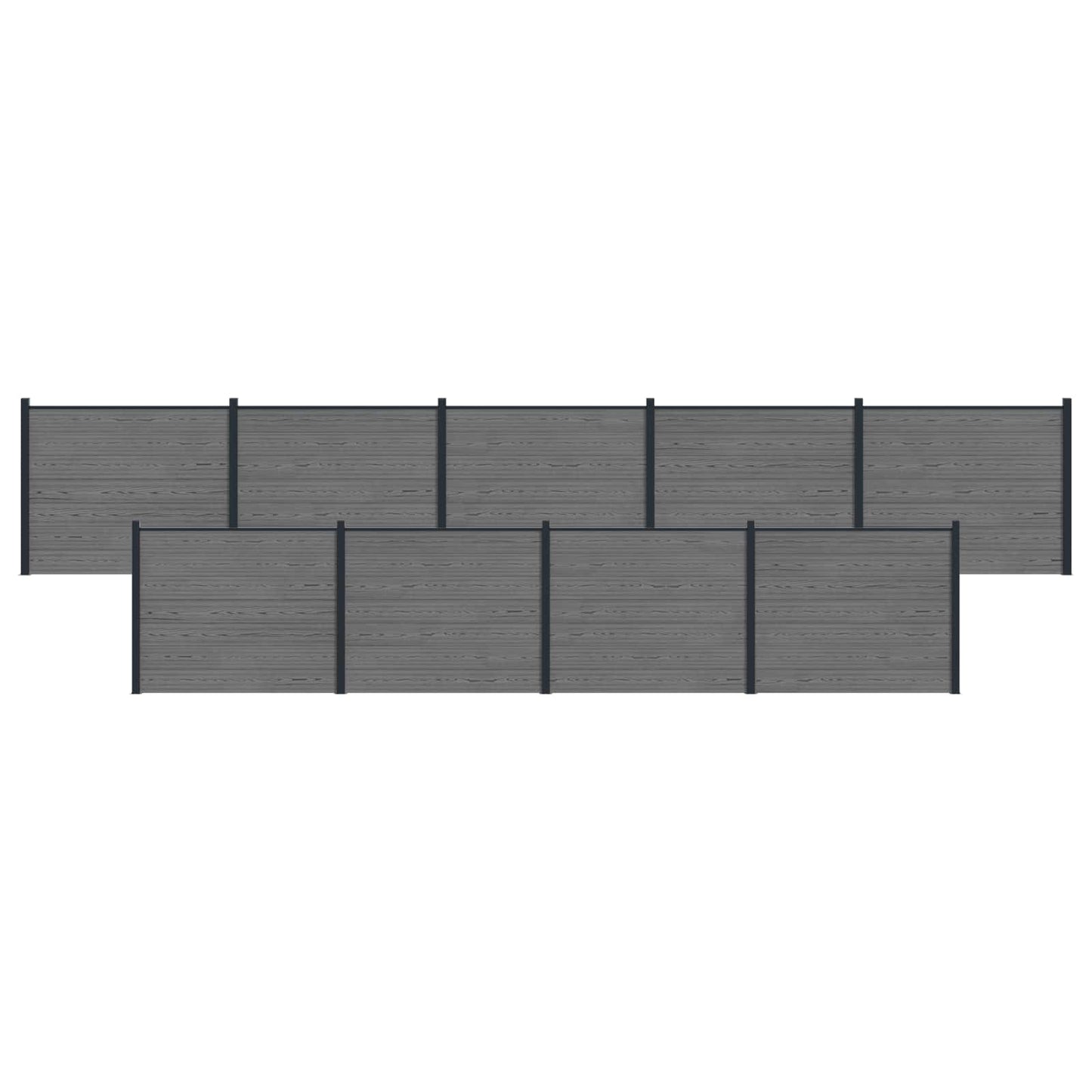 Zaunelement 9 Pcs Wpc Und Aluminium