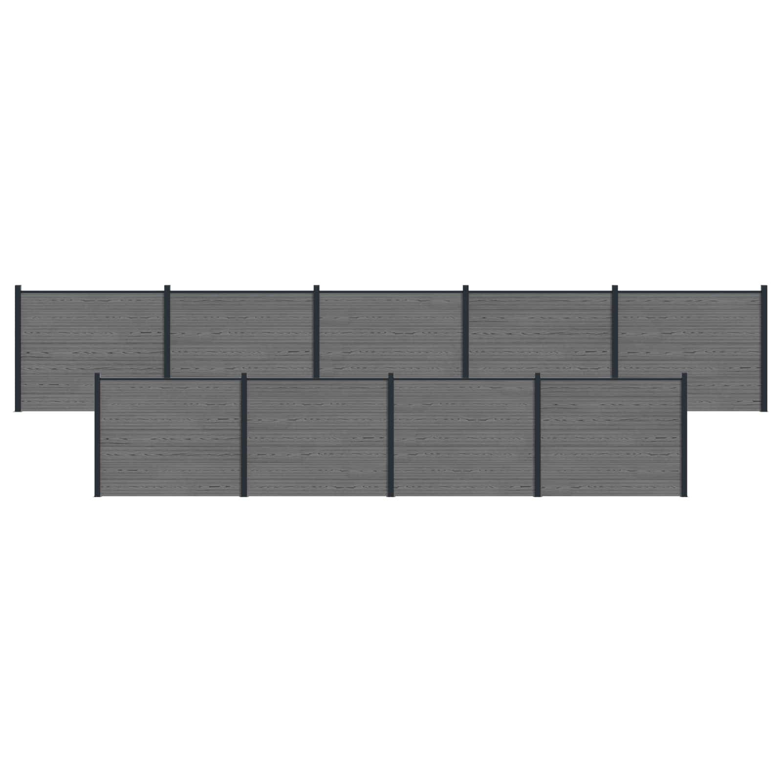 Zaunelement 9 Pcs Wpc Und Aluminium