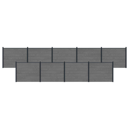 Zaunelement 9 Pcs Wpc Und Aluminium