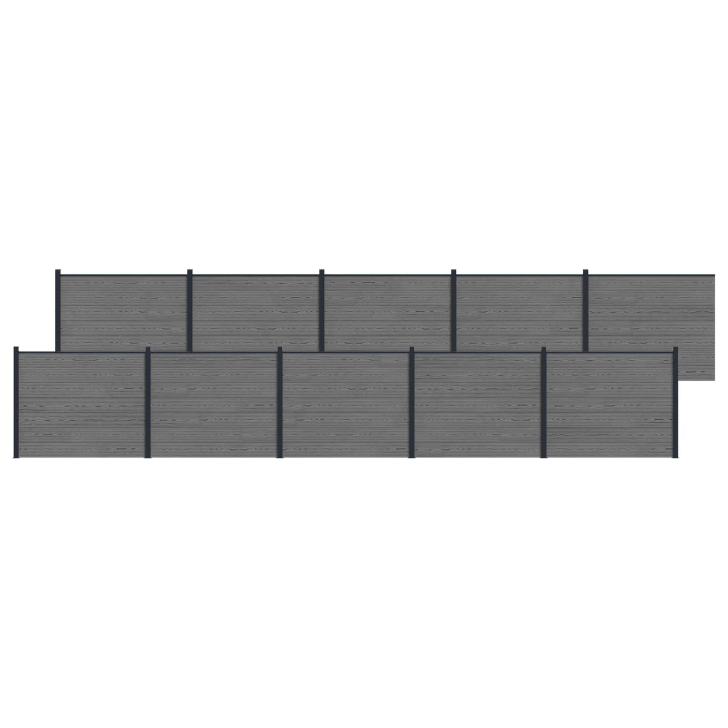 Zaunelement 10 Pcs Wpc Und Aluminium
