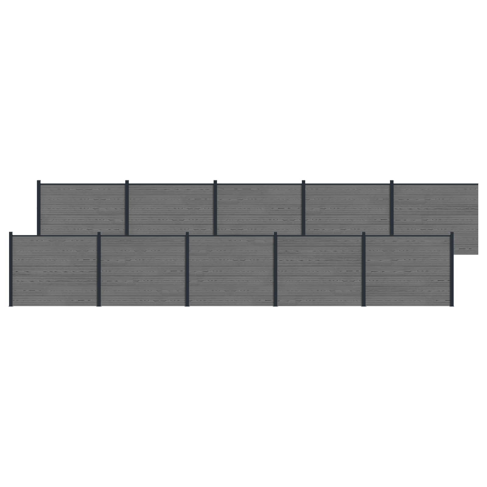 Zaunelement 10 Pcs Wpc Und Aluminium