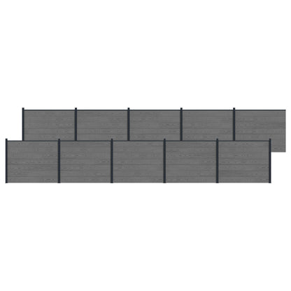 Zaunelement 10 Pcs Wpc Und Aluminium