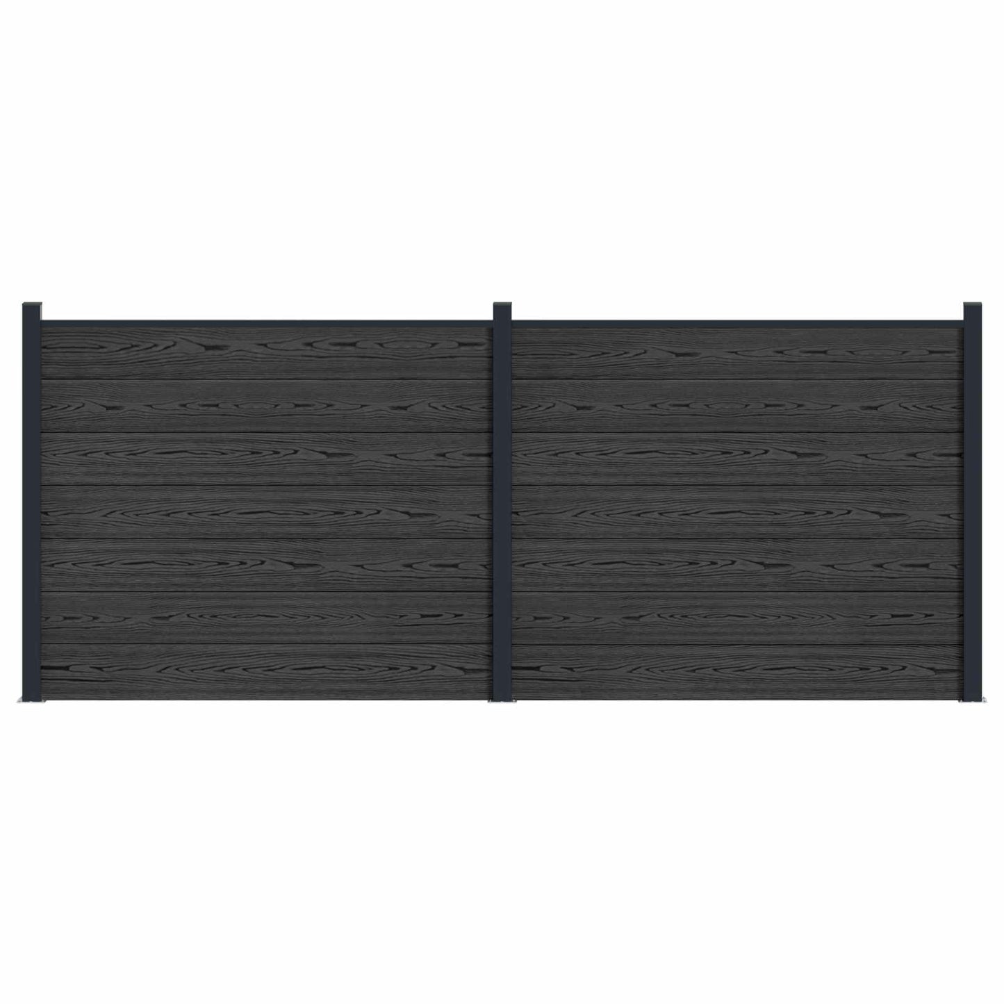 Zaunelement 2 Pcs Wpc Und Aluminium