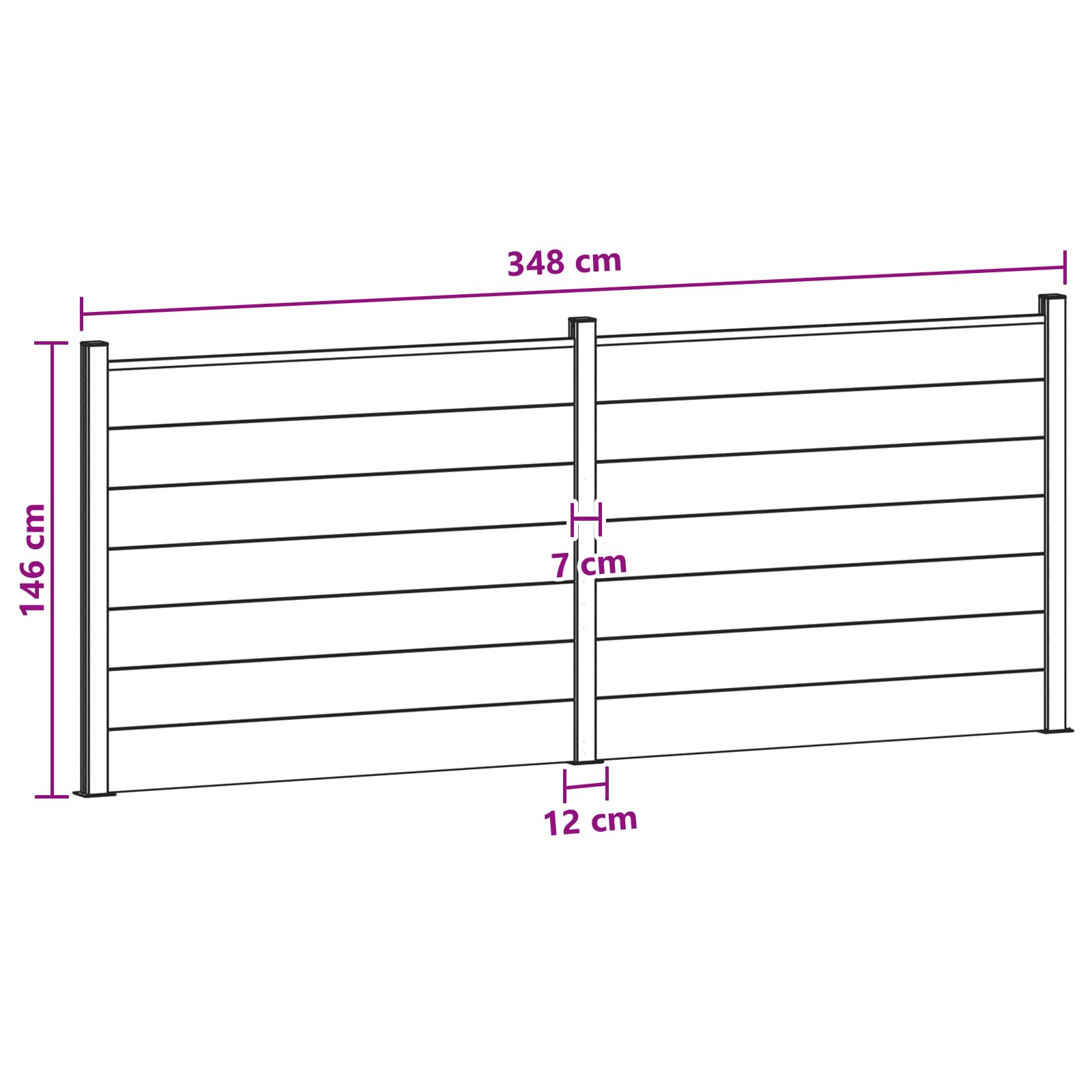 Zaunelement 2 Pcs Wpc Und Aluminium