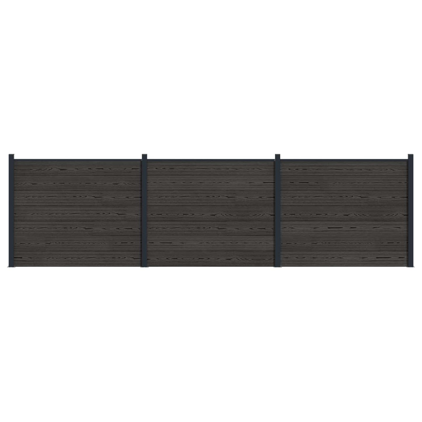 Zaunelement 3 Pcs Wpc Und Aluminium