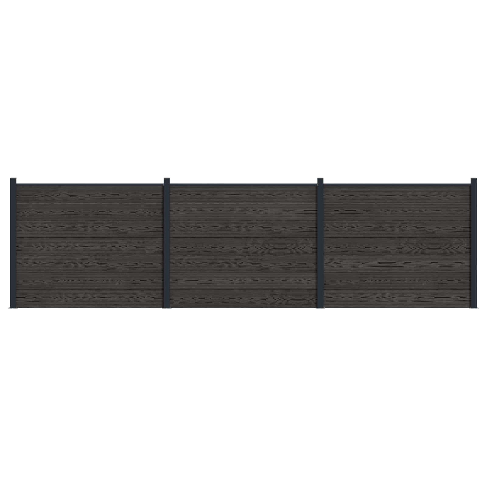 Zaunelement 3 Pcs Wpc Und Aluminium