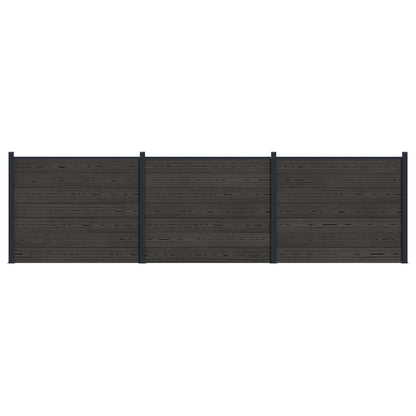 Zaunelement 3 Pcs Wpc Und Aluminium