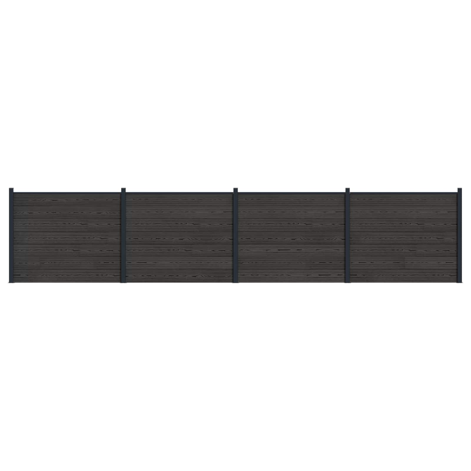 Zaunelement 4 Pcs Wpc Und Aluminium