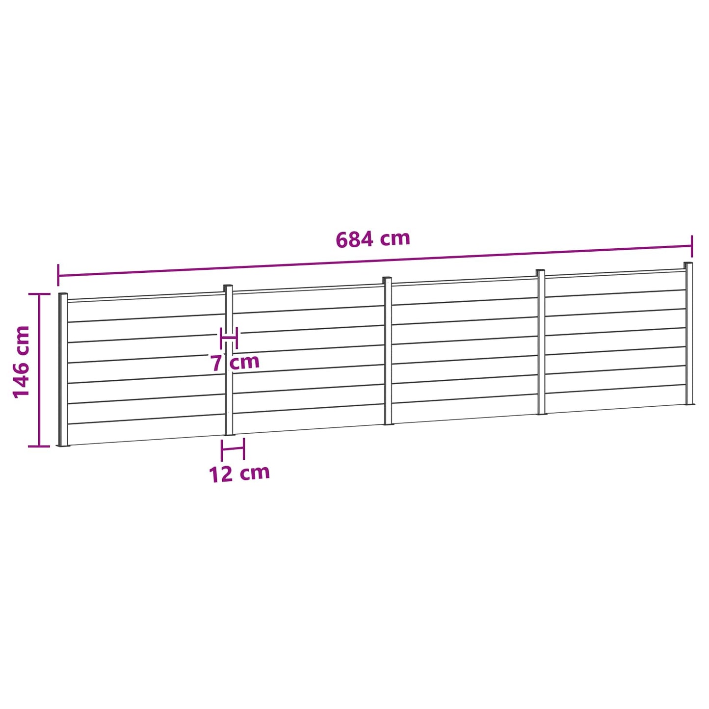 Zaunelement 4 Pcs Wpc Und Aluminium