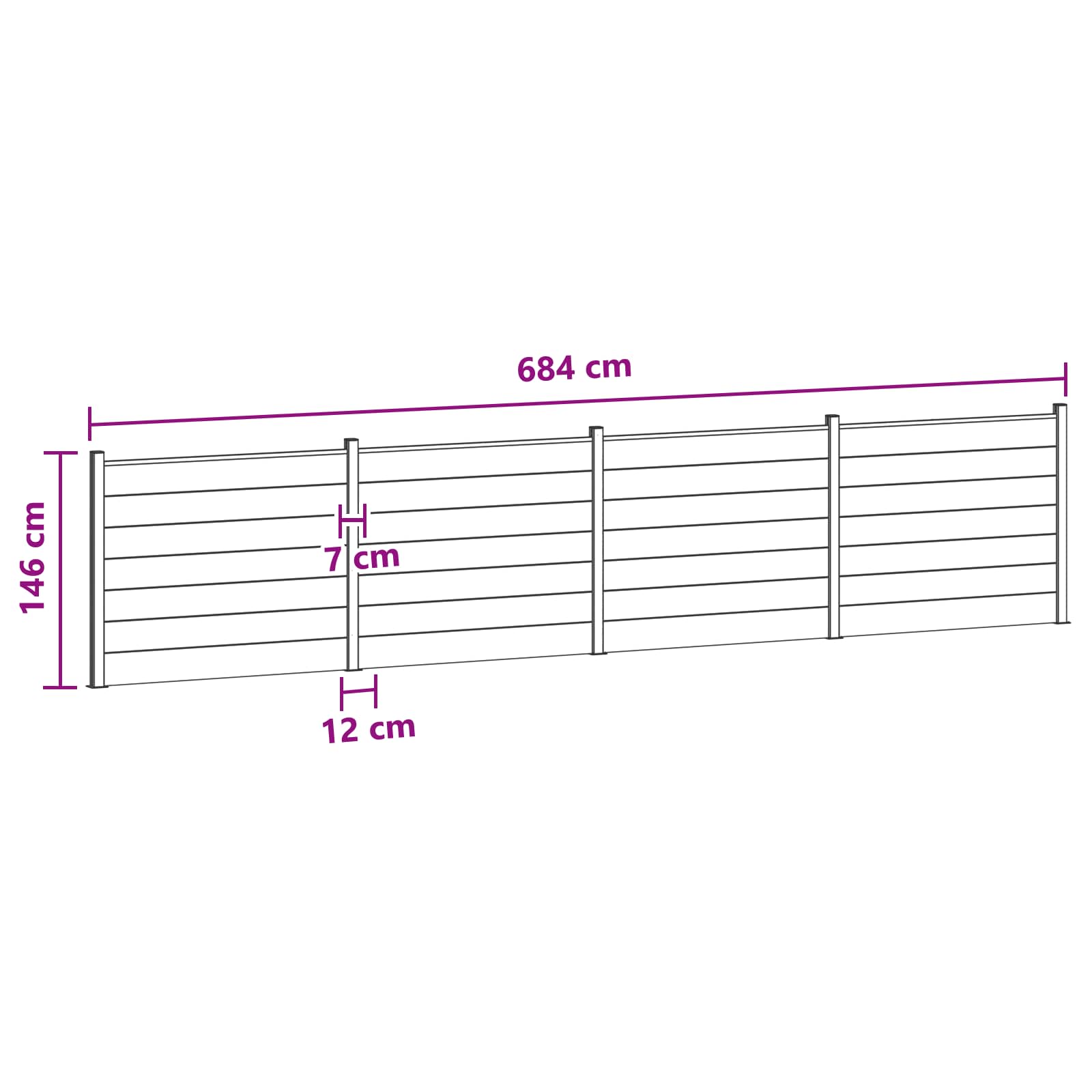 Zaunelement 4 Pcs Wpc Und Aluminium