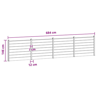 Zaunelement 4 Pcs Wpc Und Aluminium