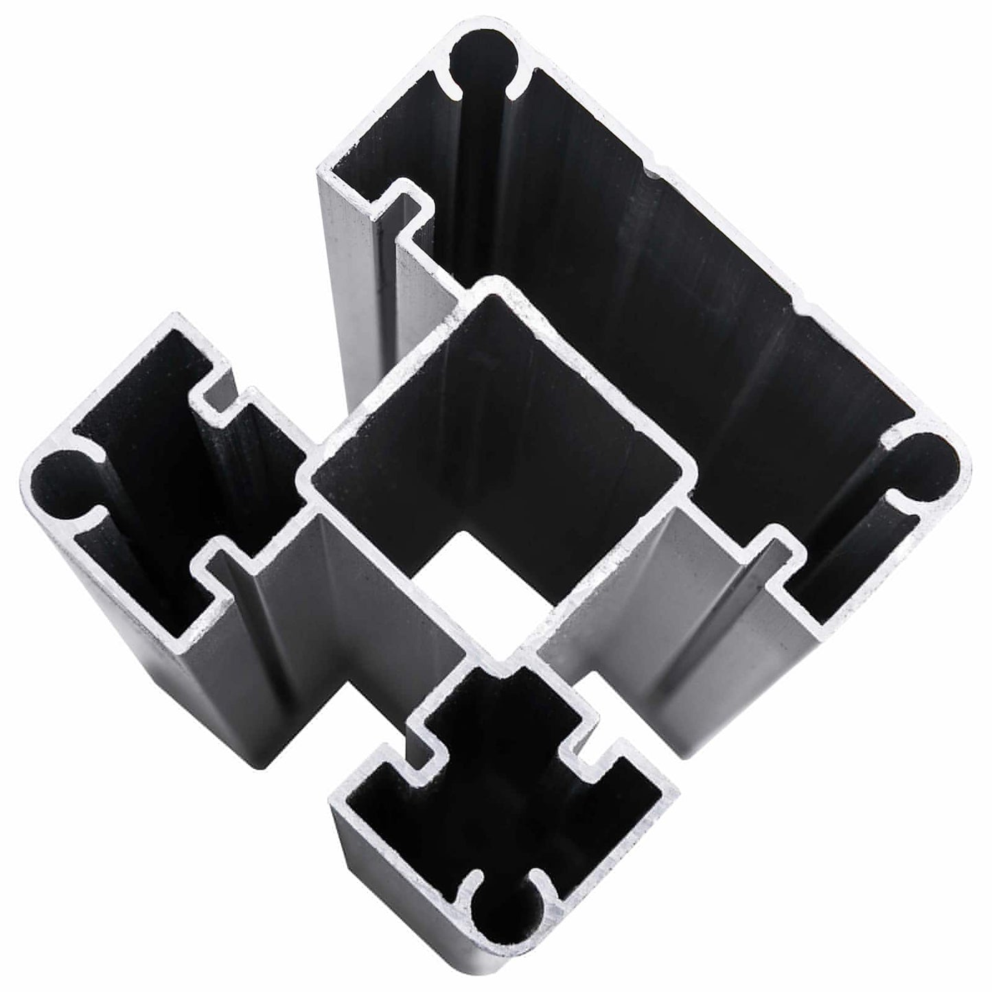 Zaunelement 5 Pcs Wpc Und Aluminium