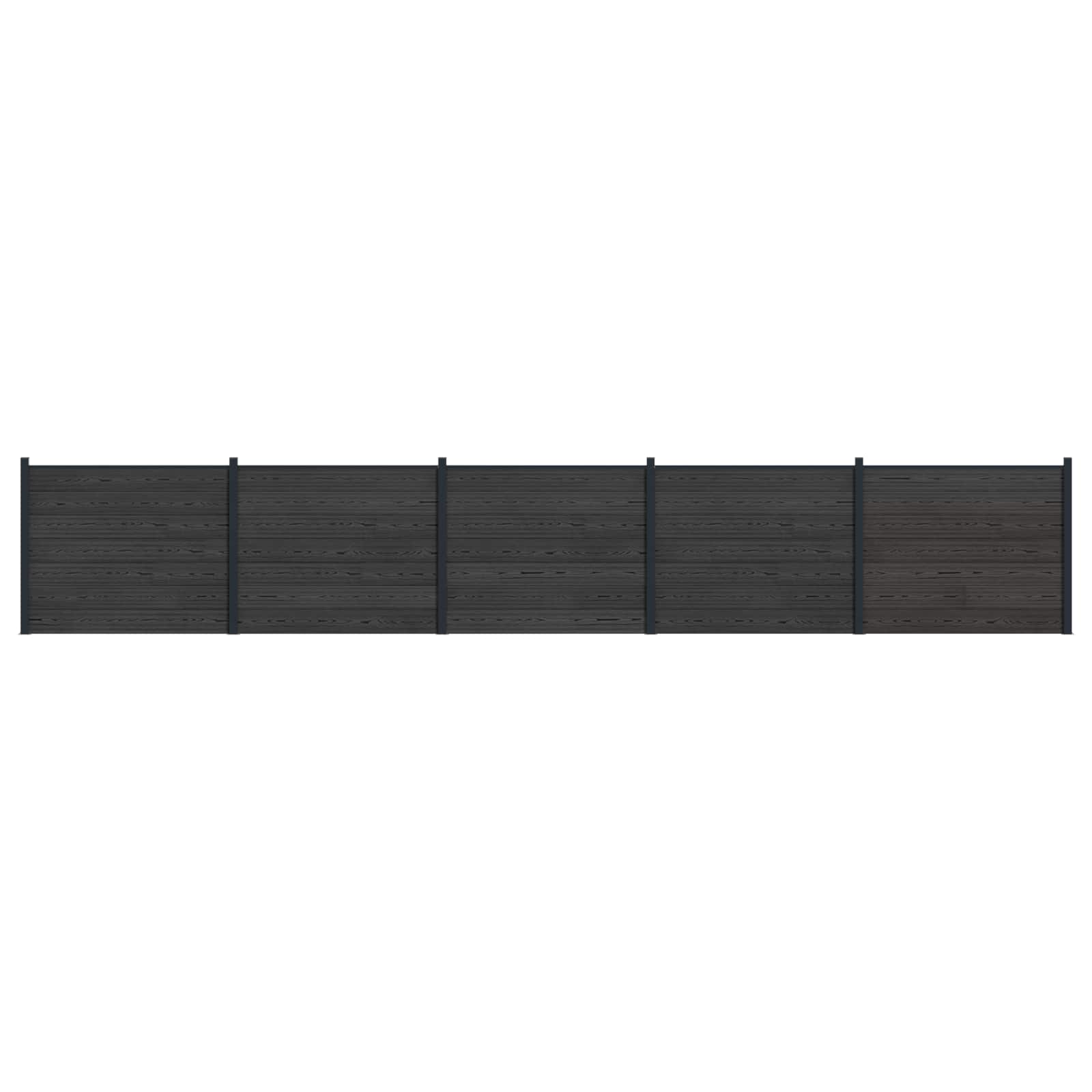Zaunelement 5 Pcs Wpc Und Aluminium