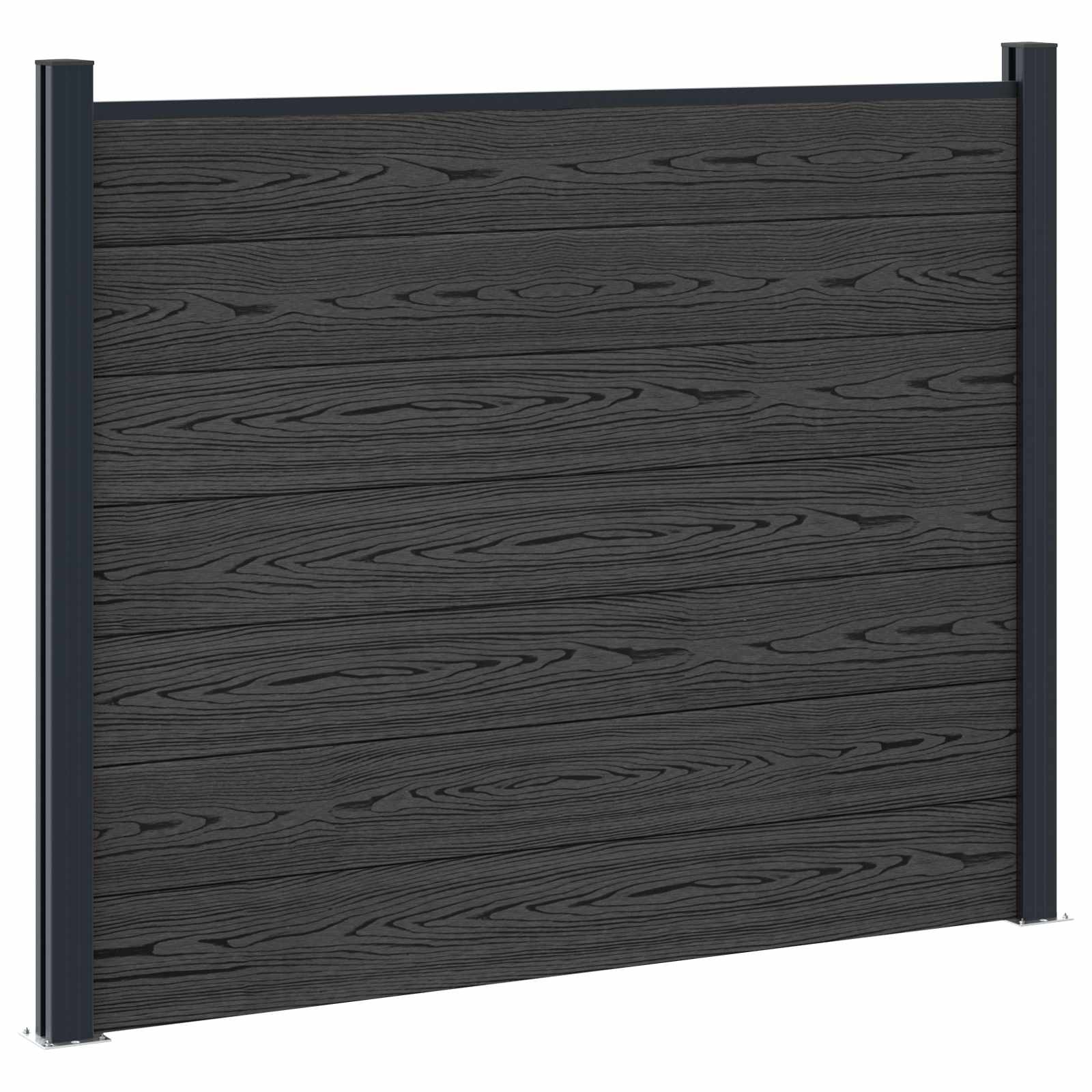 Zaunelement 5 Pcs Wpc Und Aluminium