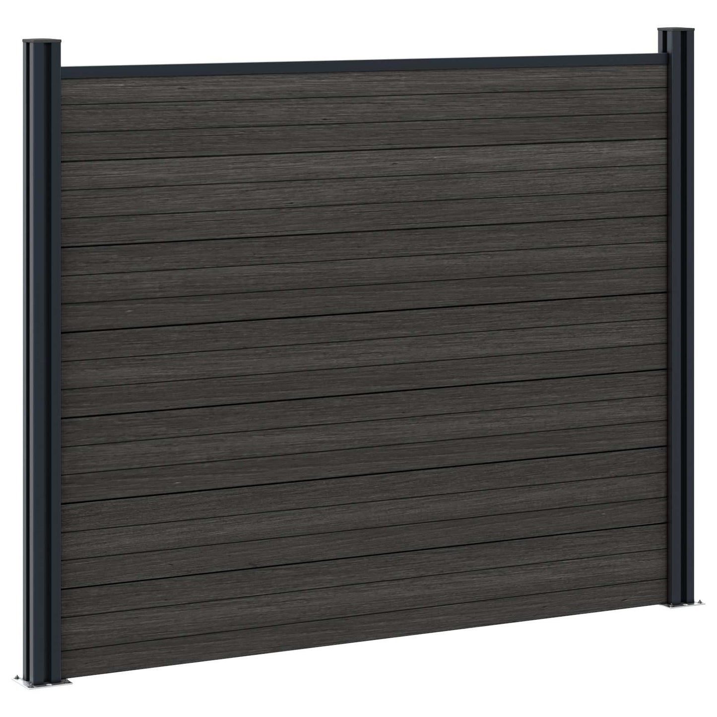 Zaunelement 5 Pcs Wpc Und Aluminium