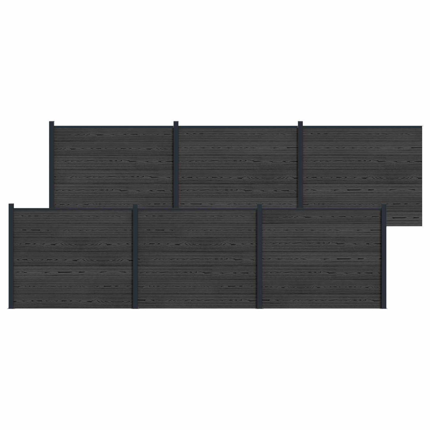 Zaunelement 6 Pcs Wpc Und Aluminium
