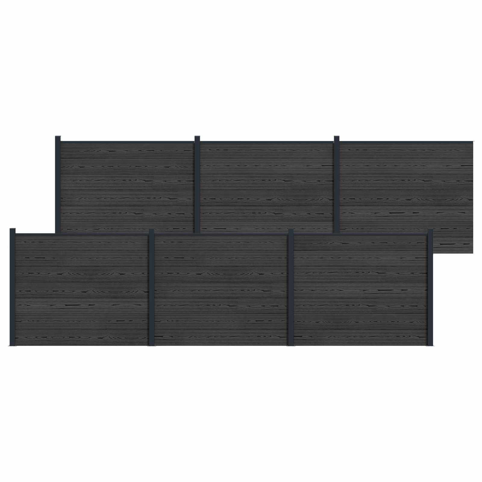 Zaunelement 6 Pcs Wpc Und Aluminium