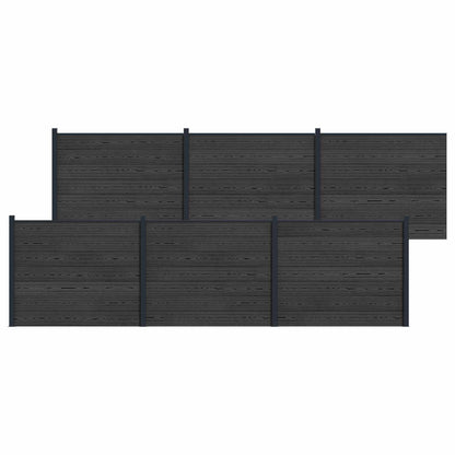 Zaunelement 6 Pcs Wpc Und Aluminium